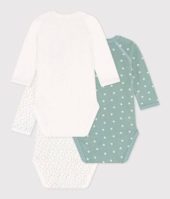 Long Sleeved Wrapover Cotton Bodysuits 3-pack - Stars - Parkette.