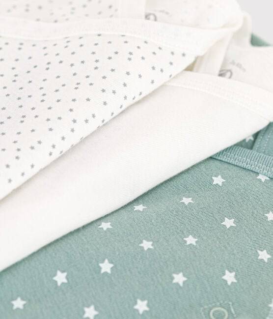 Long Sleeved Wrapover Cotton Bodysuits 3-pack - Stars - Parkette.