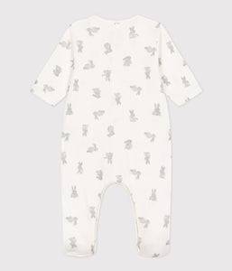 Printed Cotton Sleepsuit - Bunnies - Parkette.