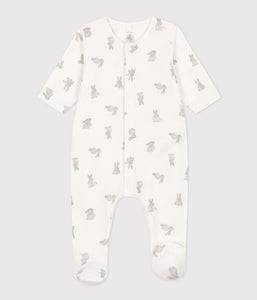 Printed Cotton Sleepsuit - Bunnies - Parkette.