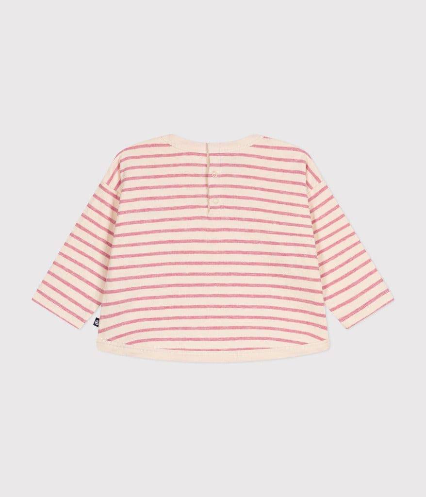 Babies Long Sleeved Tube Knit T Shirt - Pink - Parkette.