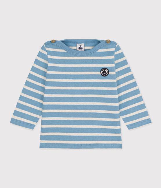 BABIES' THICK JERSEY BRETON TOP - BLUE - Parkette.