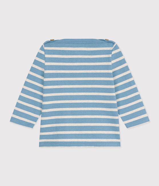 BABIES' THICK JERSEY BRETON TOP - BLUE - Parkette.