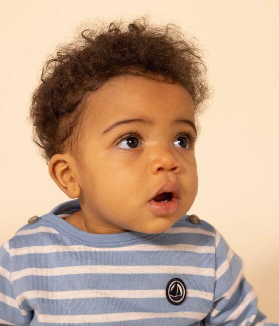 BABIES' THICK JERSEY BRETON TOP - BLUE - Parkette.