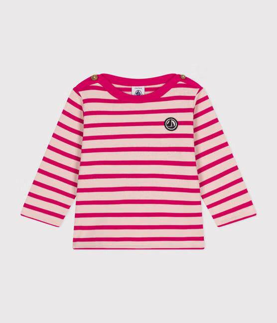 BABIES' THICK COTTON BRETON TOP - PINK - Parkette.