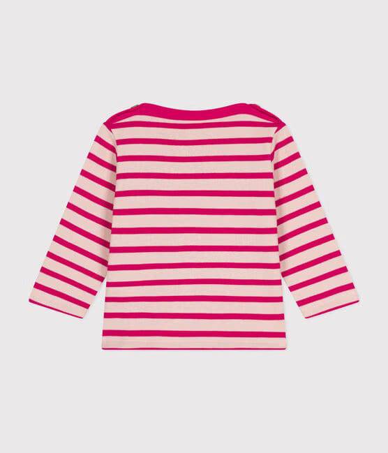 BABIES' THICK COTTON BRETON TOP - PINK - Parkette.