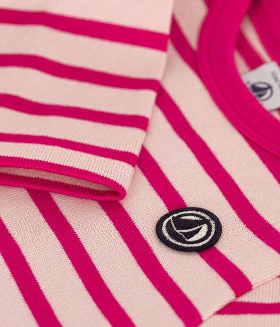 BABIES' THICK COTTON BRETON TOP - PINK - Parkette.