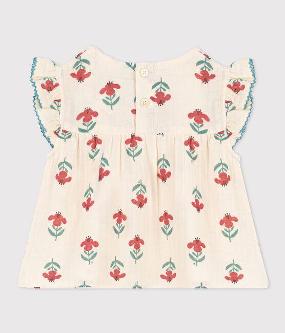 SHORT-SLEEVED PATTERNED COTTON GAUZE BLOUSE - Parkette.