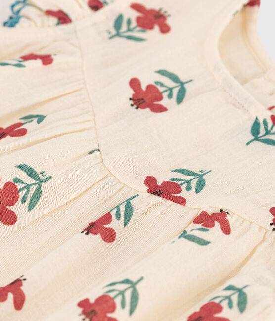 SHORT-SLEEVED PATTERNED COTTON GAUZE BLOUSE - Parkette.