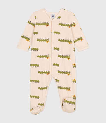 BABIES' COTTON CENTIPEDE PRINT SLEEPSUIT - Parkette.