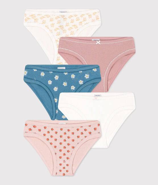 Girls' Flower Cotton Briefs - 5 Pack - Parkette.