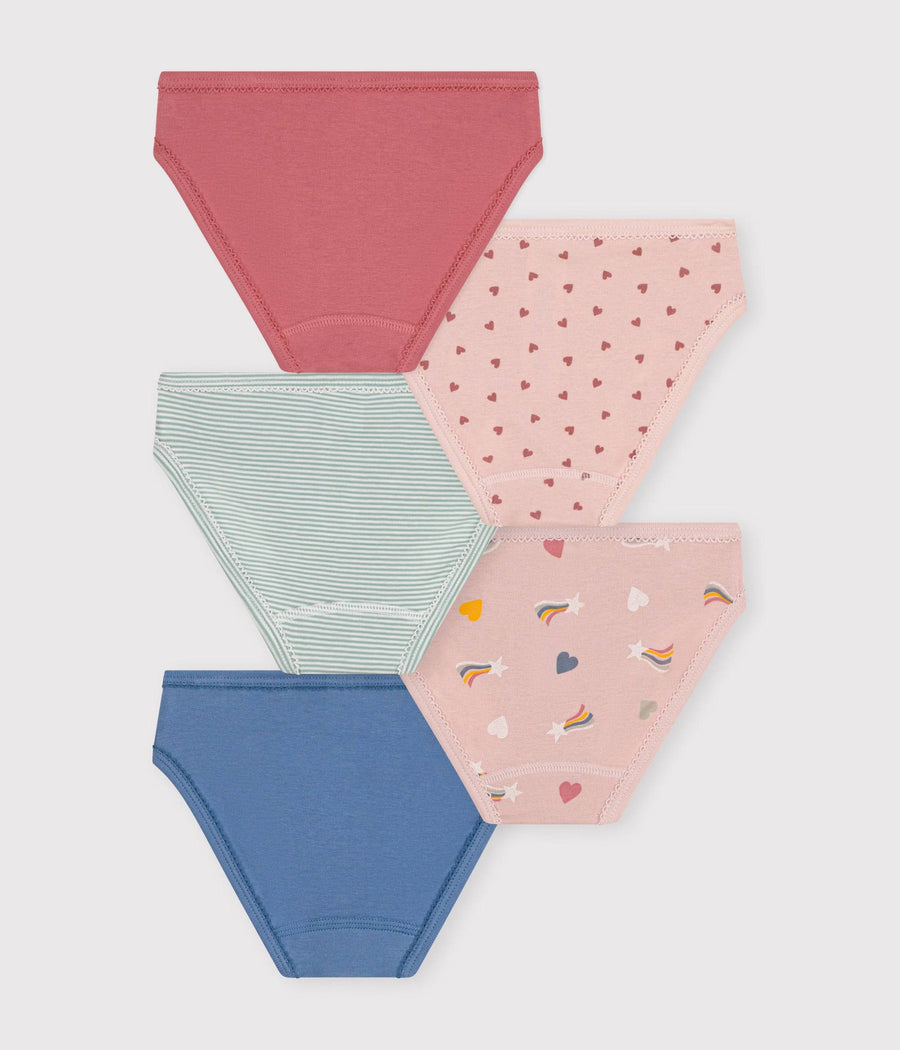Kids Heart Patterned Cotton Briefs - 5-Pack - Parkette.
