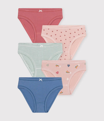 Kids Heart Patterned Cotton Briefs - 5-Pack - Parkette.