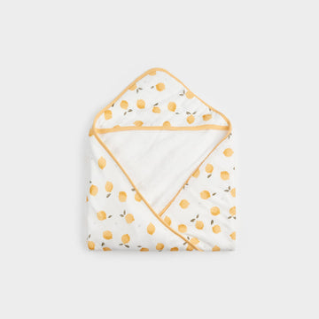 Lemon Print On Off-White Hooded Towel - Parkette.