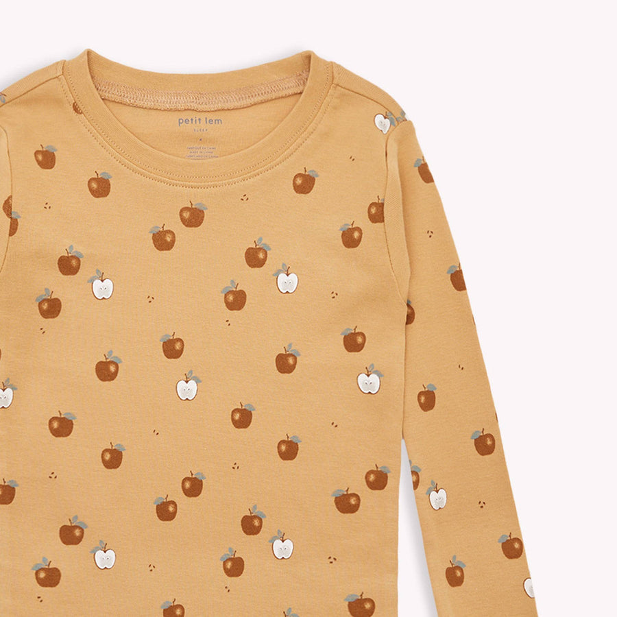 Golden Apples Print on Amber PJ Set - Parkette.