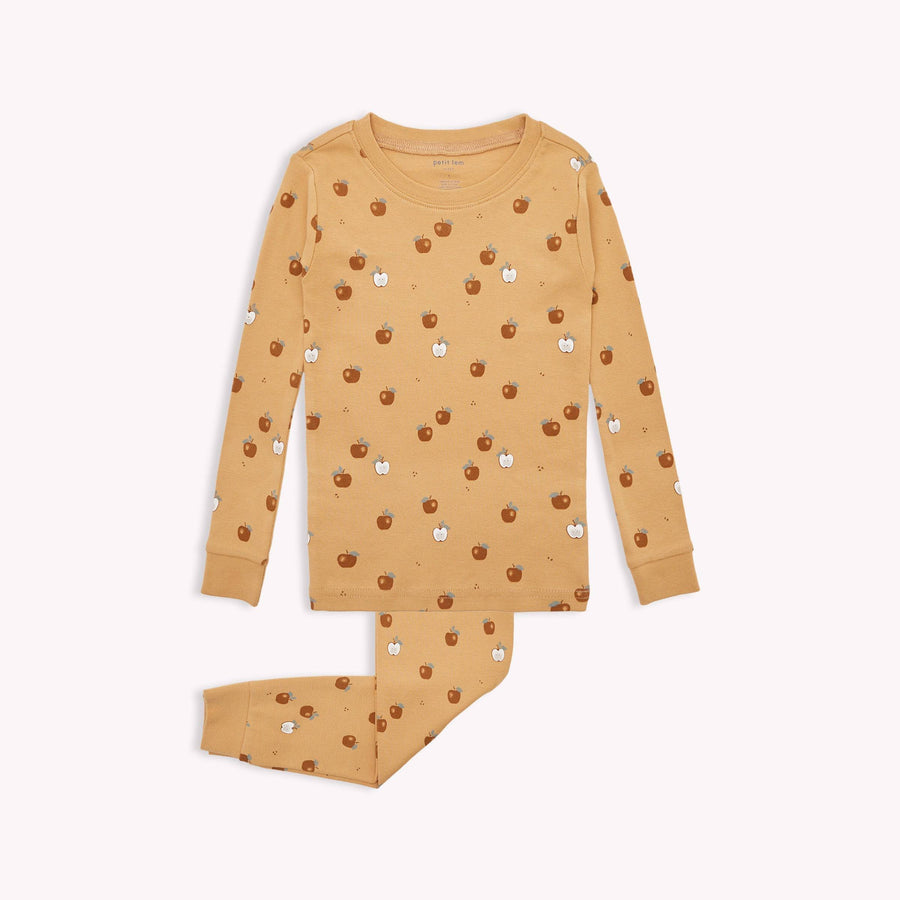 Golden Apples Print on Amber PJ Set - Parkette.
