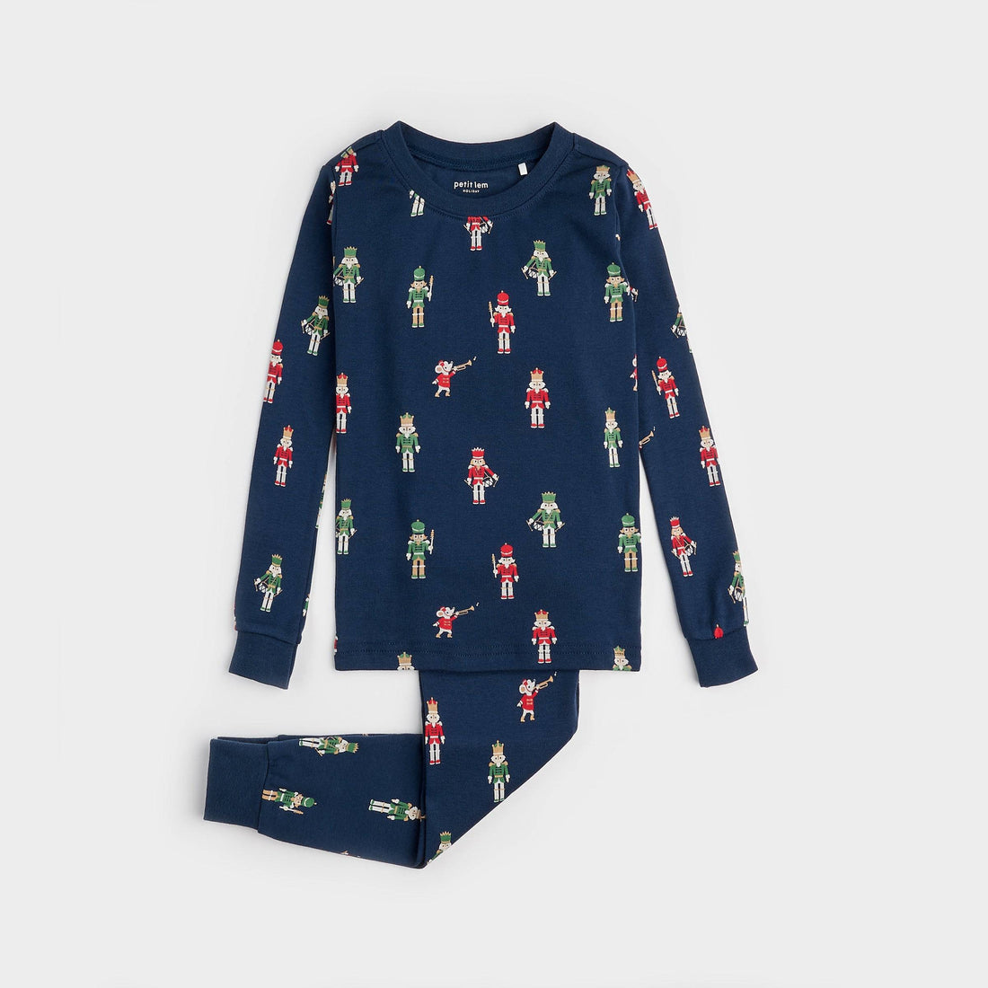 Nutcracker Print on Dress Blue PJ Set - Parkette.