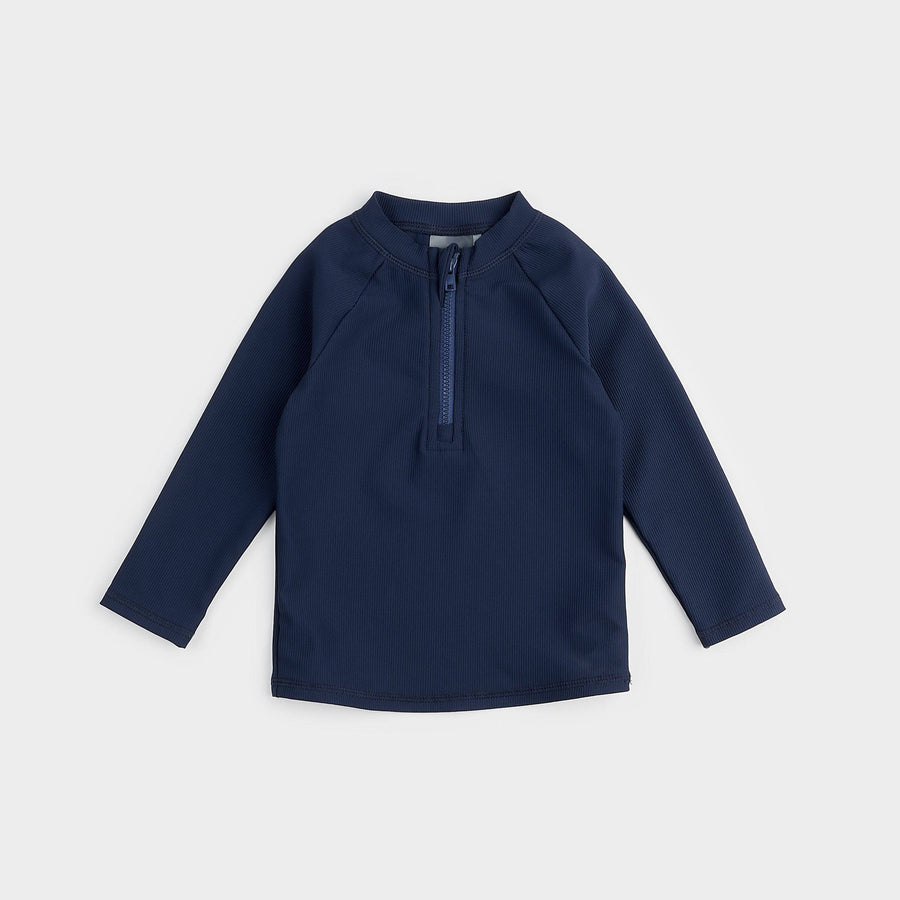 Long-Sleeve Navy Ribbed Rashguard - Parkette.