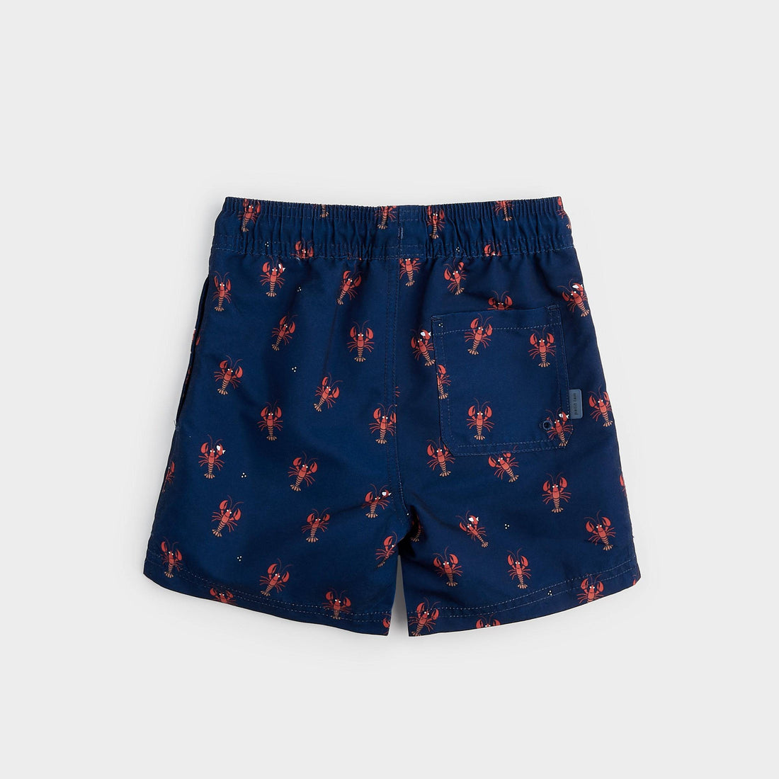 Lobster Print On Navy Swim Trunks - Parkette.