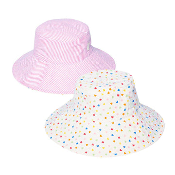 Rainbow Hearts Reversible Sun Hat - Parkette.