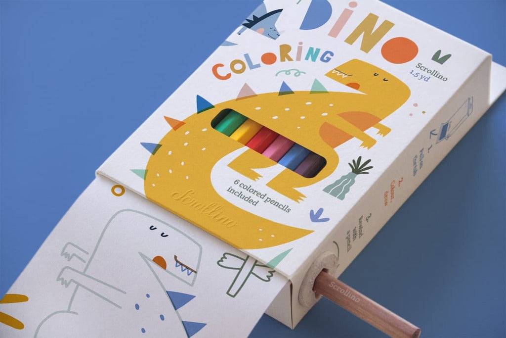 Scrollino Dino Coloring - Parkette.