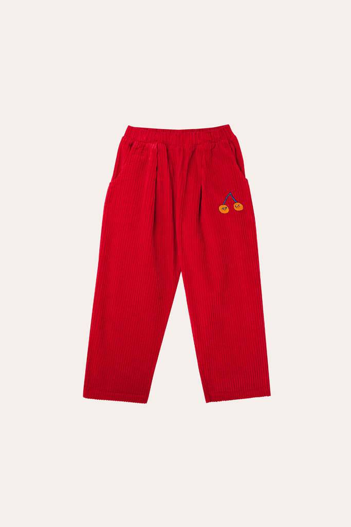 RED CORDUROY TROUSERS - Parkette.