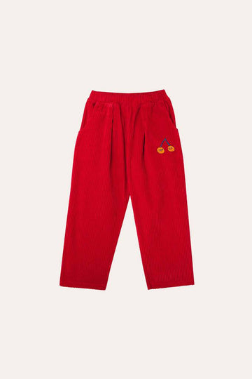 RED CORDUROY TROUSERS - Parkette.