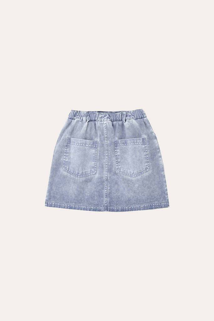 LIGHT BLUE WASHED SKIRT - Parkette.
