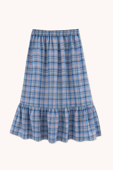CHECK RUFFLE SKIRT - Parkette.