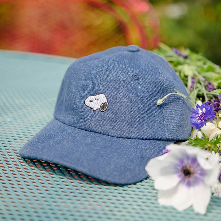 3P4 X Peanuts® - Snoopy Embroidered Denim Dad Hat - Parkette.