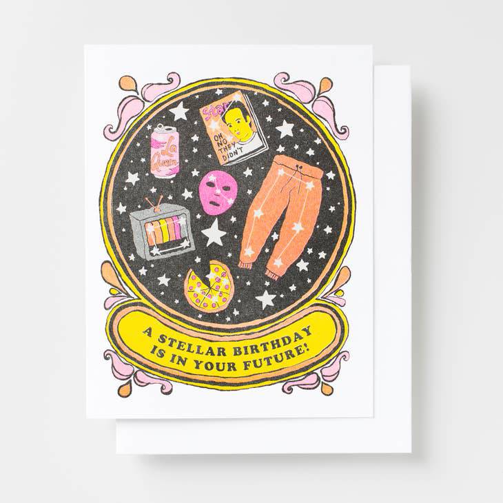 Stellar Birthday Risograph Card - Parkette.