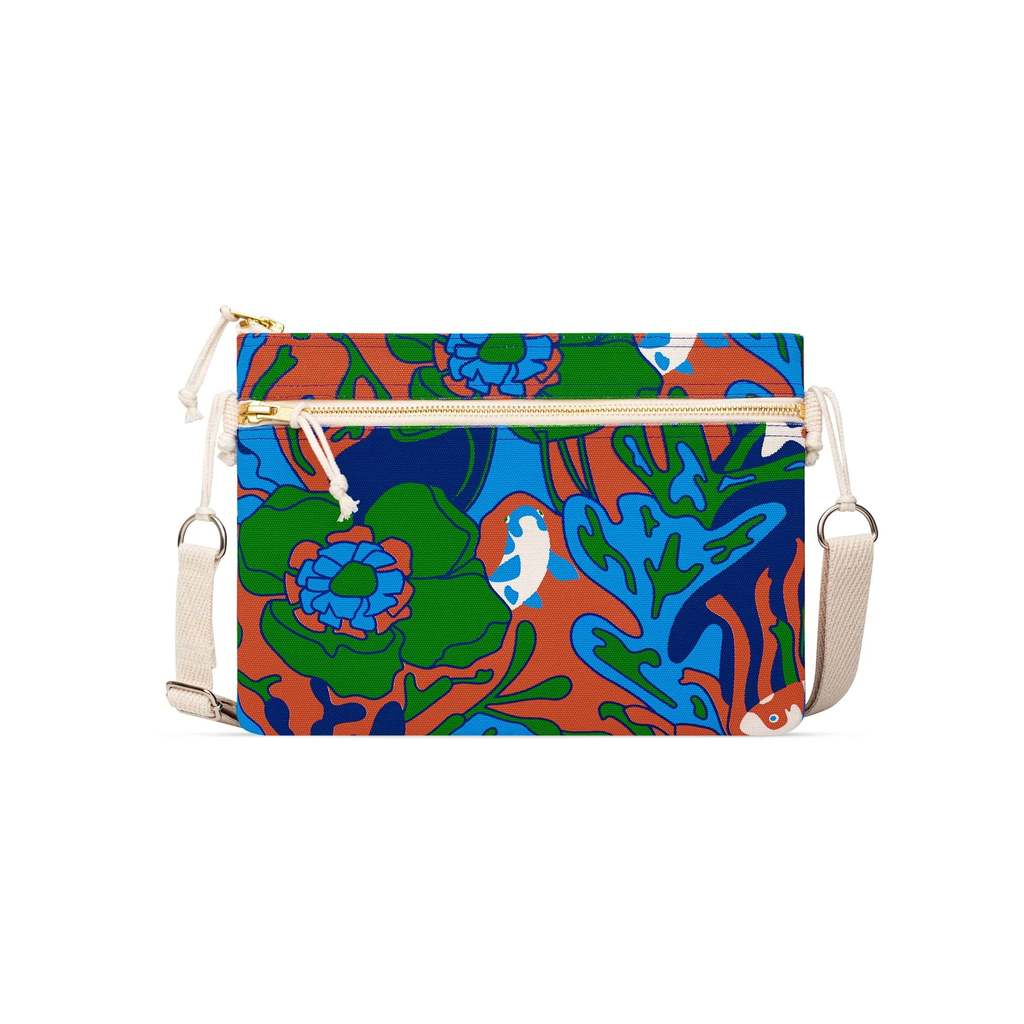 Limited Edition Trippy Fish Blue Side Pouch - Parkette.