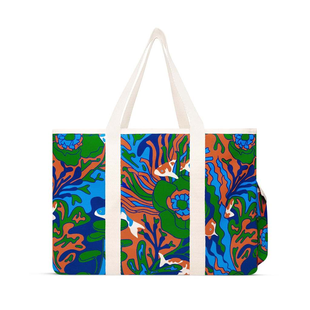 Trippy Fish Blue Beach Bag - Parkette.