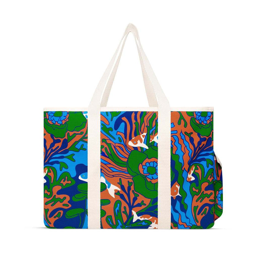 Trippy Fish Blue Beach Bag - Parkette.