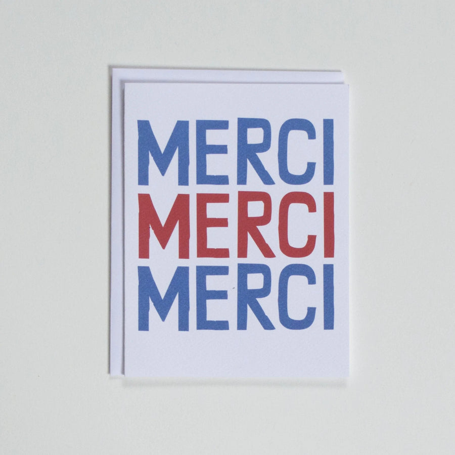 Merci Merci Merci Thank You Note Card - Parkette.