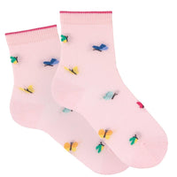 Colorful Butterfly Print Short Socks - Parkette.
