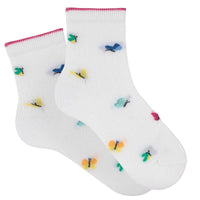 Colorful Butterfly Print Short Socks - Parkette.