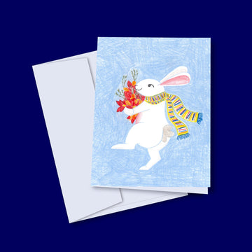 Rabbit Flower Card - Parkette.