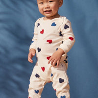 Heart Patterned Footless Cotton Sleepsuit - Parkette.