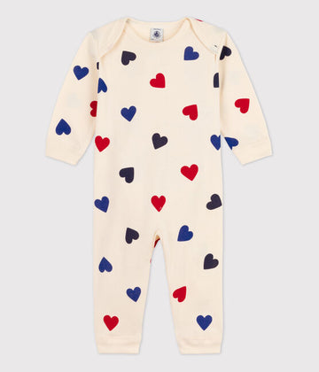 Heart Patterned Footless Cotton Sleepsuit - Parkette.