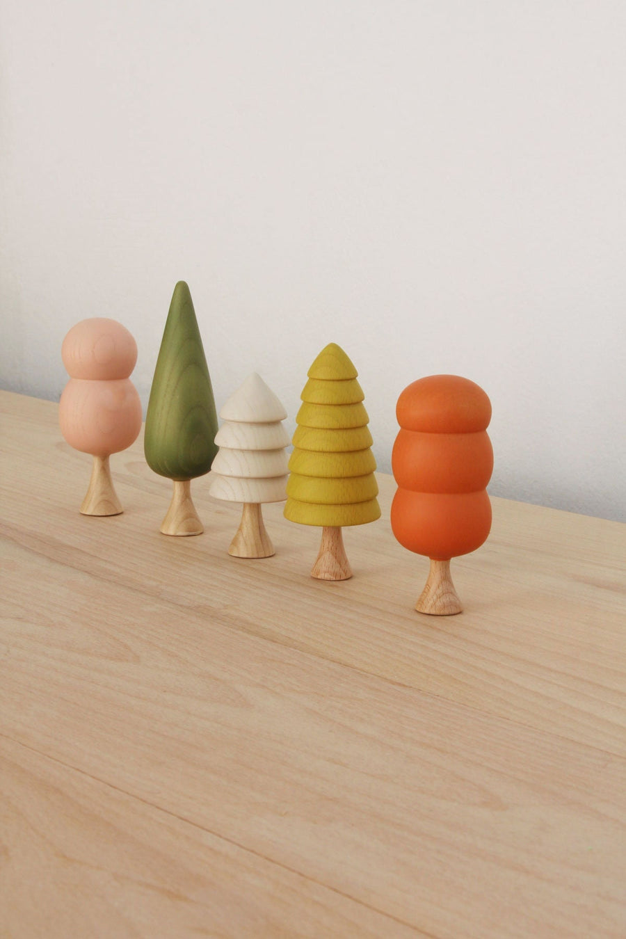 Wooden Colourful Trees - Set of 5 - Parkette.