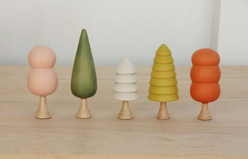 Wooden Colourful Trees - Set of 5 - Parkette.