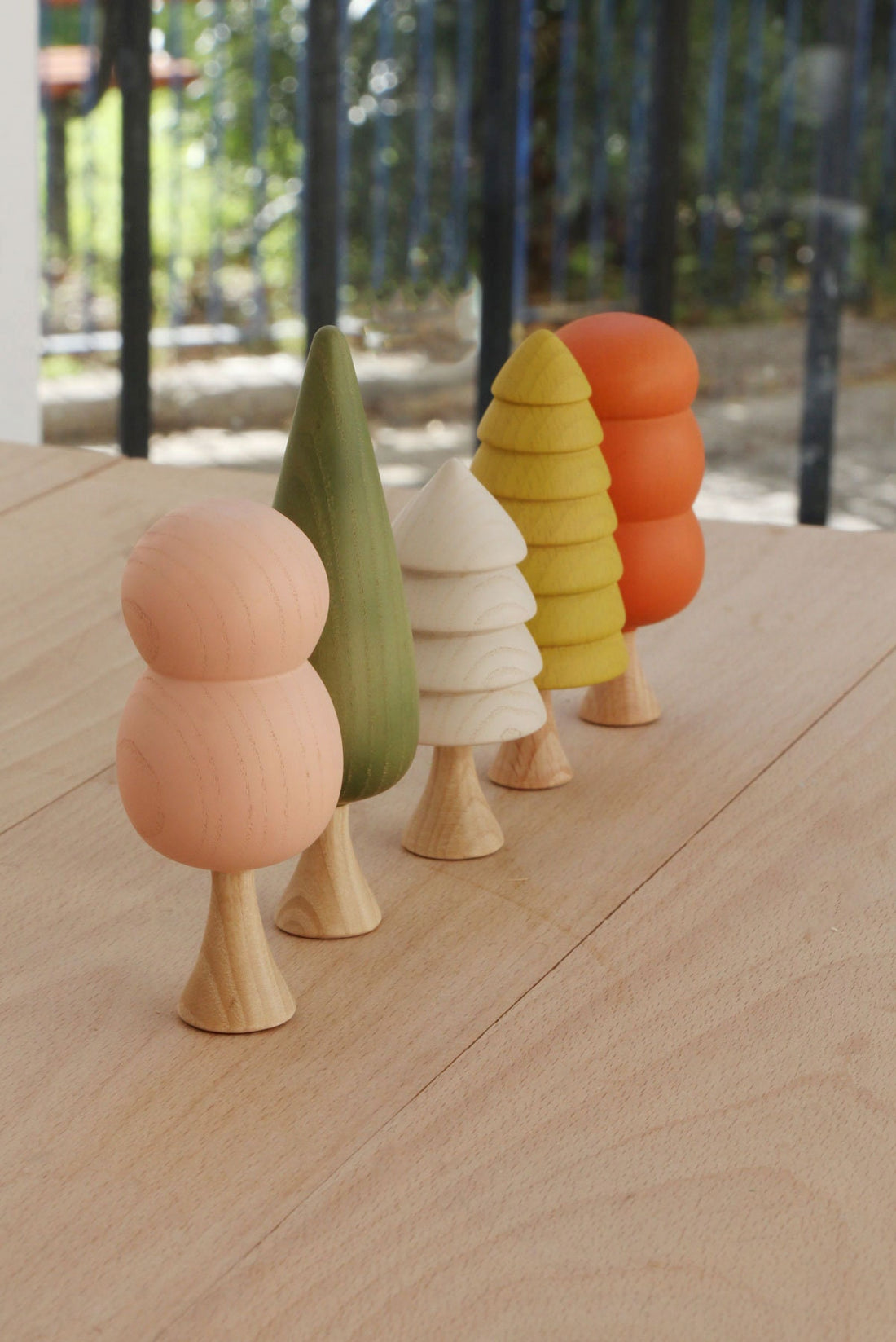 Wooden Colourful Trees - Set of 5 - Parkette.