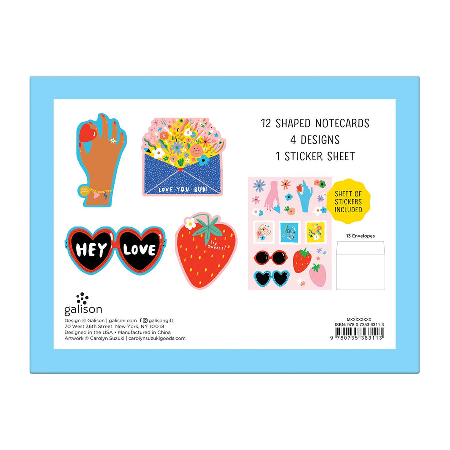 Hey Love Shaped Notecards - Parkette.