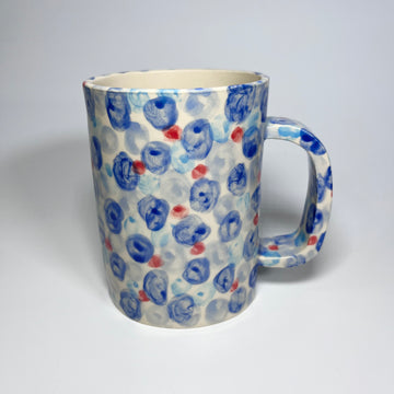 Blue and Red Polka Dots Mug - Parkette.