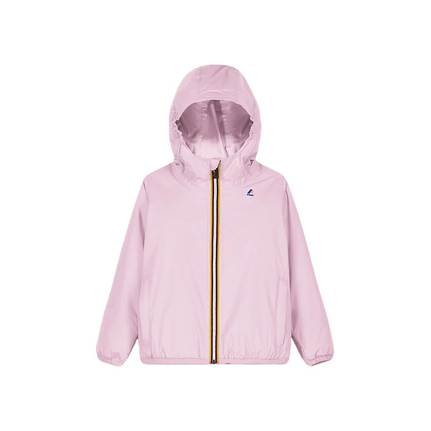 CLAUDE - KIDS PACKABLE FULL ZIP RAIN JACKET IN PINK - Parkette.