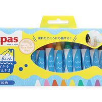 Rice Wax Bath Crayons - 10 Colour Set with Sponge - Parkette.
