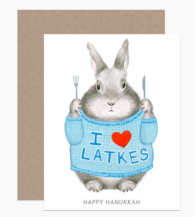 Happy Hanukkah Latke Greeting Card - Parkette.