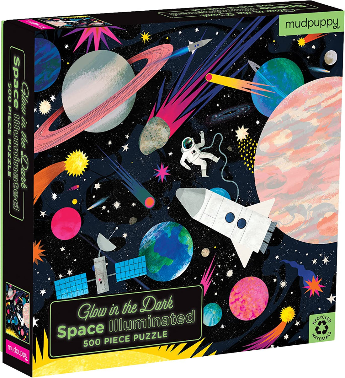 Space Illuminated 500 Piece Glow In The Dark Family Puzzle - Parkette.