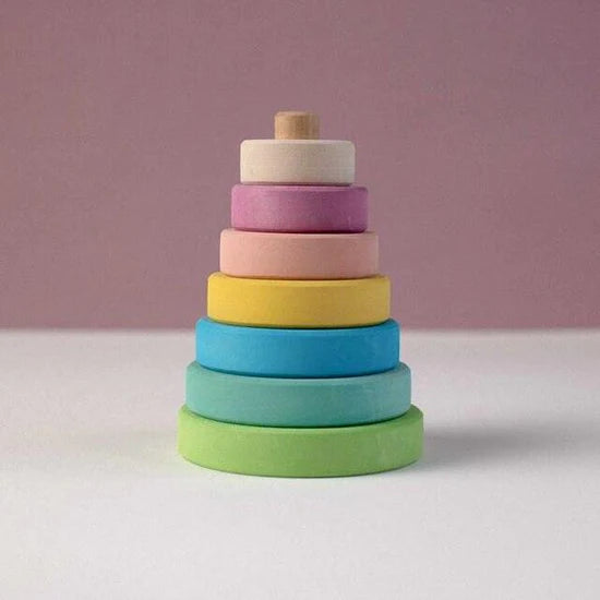 Rainbow Wood Stacking Tower - Parkette.